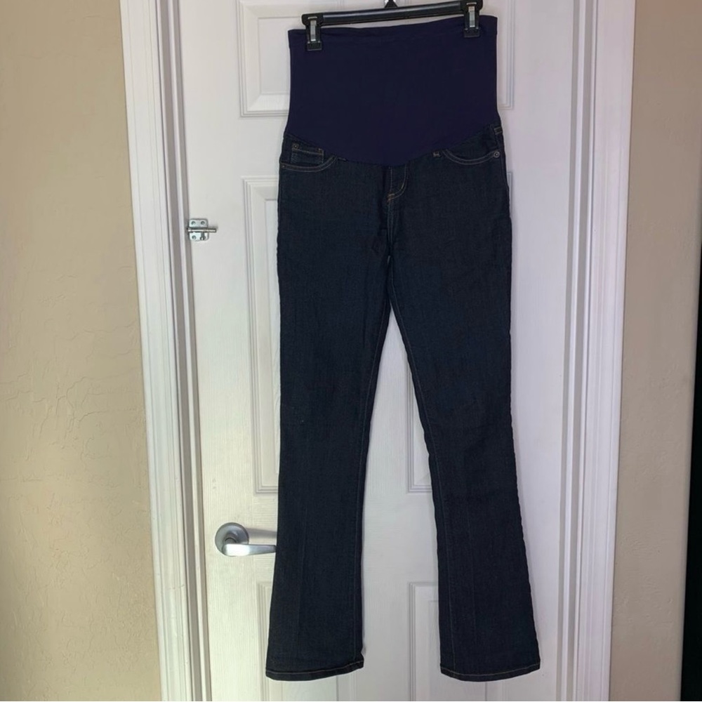 Pink Blush Maternity Dark Denim Jeans Full Belly Panel